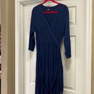 Navy Popana wrap front maxi dress